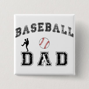 Baseball Dad Vierkante Button 5,1 Cm