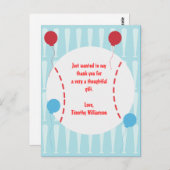 Baseball Dank je Post Kaart (Voorkant / Achterkant)