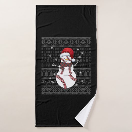Baseball de Noël (Serviette de bain)