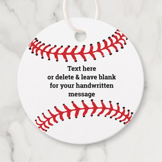 Baseball Design Favor Kaart Bedankjes Labels (Voorkant)