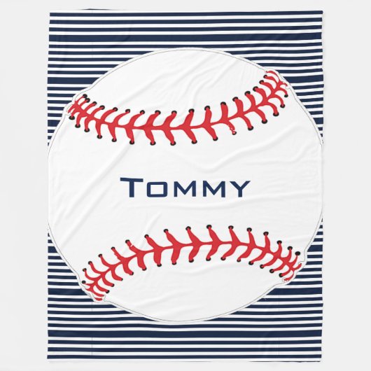 Baseball Design Fleece Blanket Deken (Voorkant)
