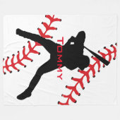 Baseball Design Fleece Blanket Deken (Voorkant (Horizontaal))