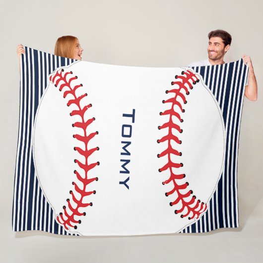Baseball Design Fleece Blanket Deken (In situ)