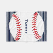 Baseball Design Fleece Blanket Deken (Voorkant (Horizontaal))