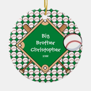 Baseball Diamant Big Brother Kerst Ornament
