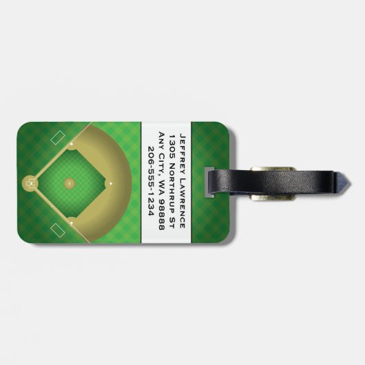 Baseball Diamond Design Bagagelabel (Achterkant horizontaal)