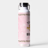 Baseball - dit is het seizoen - roze monogrammen waterfles (Voorkant)