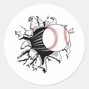 Baseball Doorbraak Ronde Sticker