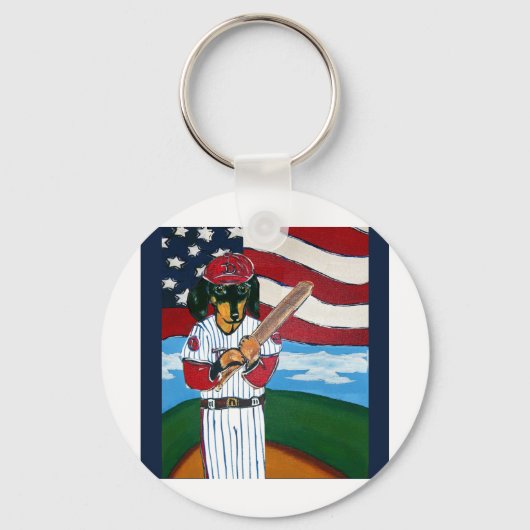 Baseball doxie sleutelhanger (Voorkant)