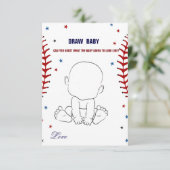 Baseball Draw baby baby shower carte (Debout devant)