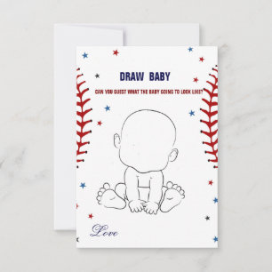 Baseball Draw baby baby shower spel Kaart