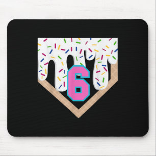 Baseball Drip 6e Verjaardag Home Bord Boys Youth 6 Muismat