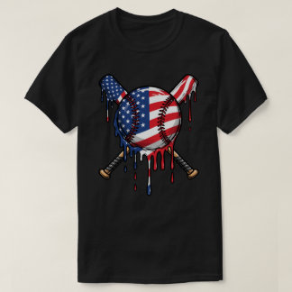 Baseball Drip Amerikaanse Vlag | Drip Baseball Spo T-shirt