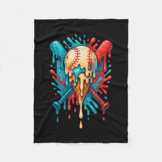 Baseball Drip Baseball Lifestyle 101 Jongens Ic Fleece Deken (Voorkant)