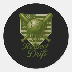 Baseball Drip Boys Ice Cream Camo Verenigde Staten Ronde Sticker