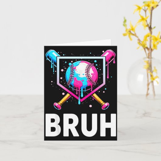 Baseball Drip Funny Bruh Ice Cream Dripng Matching Kaart (Gele Bloem)