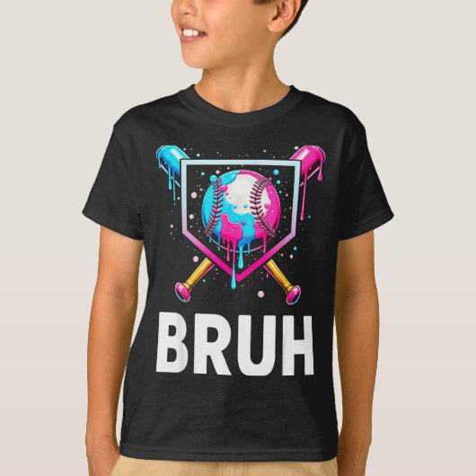 Baseball Drip Funny Bruh Ice Cream Dripng Matching T-shirt (Voorkant)
