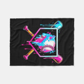 Baseball Drip Funny Ice Cream Dripng Matching Fami Fleece Deken (Voorkant (Horizontaal))