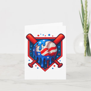 Baseball Drip Ice Cream 4 juli Vlag van de Verenig Kaart