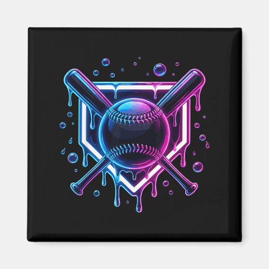 Baseball Drip Ice Cream Bat Kids Magneet (Voorkant)