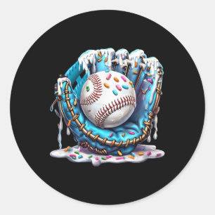 Baseball Drip Ice Cream Sprinkles Baseball Glove Ronde Sticker