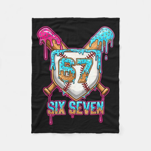 Baseball Drip Number 67 Player 6-7 Six Seven Meme  Fleece Deken (Voorkant)