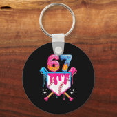 Baseball Drip Number 67 Player Or 67th Birthday Sleutelhanger (Voorkant)