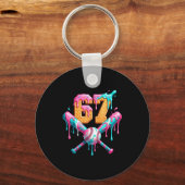 Baseball Drip Number 67 Player  Sleutelhanger (Voorkant)