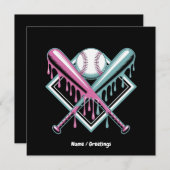 Baseball Drip voor Jongens Ice Cream Bat - Cool Yo Kaart (Voorkant / Achterkant)