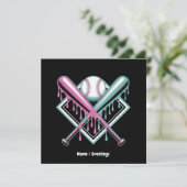 Baseball Drip voor Jongens Ice Cream Bat - Cool Yo Kaart (Staand voorkant)
