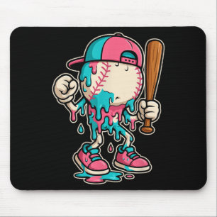 Baseball Drip voor jongens Ice Cream Drip Baseball Muismat
