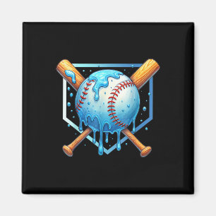 Baseball Dripping Ice Cream Drip Jeugd Jongens Bas Magneet