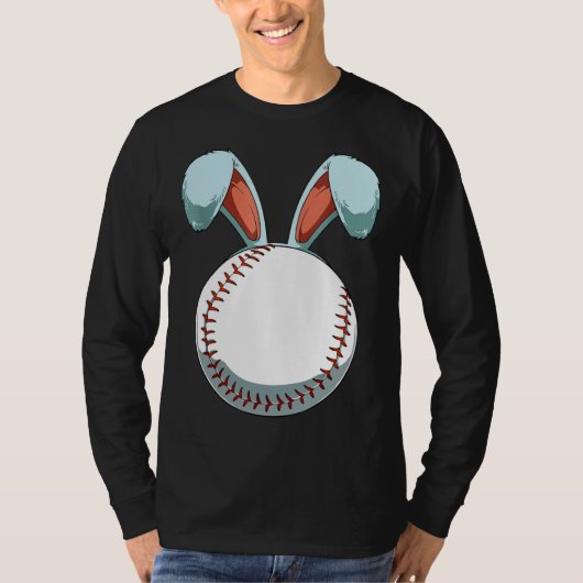 Baseball Easter Day Bunny Ears Rabbit Baseball Fa T-shirt (Voorkant)