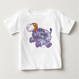Baseball Elephant Baby T Shirt