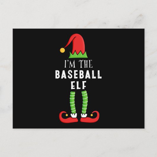 Baseball Elf-kerstwedstrijd - cadeau Briefkaart (Voorkant)