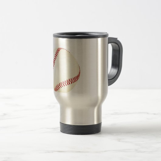 'BASEBALL' en acier inoxydable tasse de voyage en  (Devant droit)