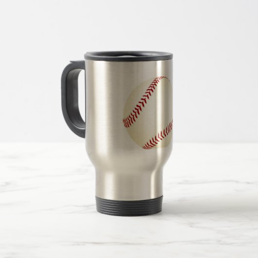 'BASEBALL' en acier inoxydable tasse de voyage en (Devant gauche)