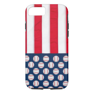 Baseball- en Amerikaanse vlag-telefoon iPhone 8/7 Hoesje
