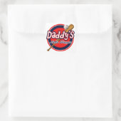 Baseball en Bat Daddy's Little Slugger Vierkante Sticker (Tas)