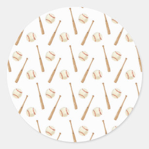 Baseball en Bat Ronde Sticker