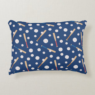 Baseball- en Bat-sportpatroon Accent Kussen