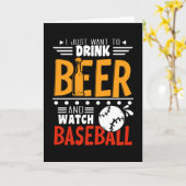 Baseball en bier kaart (Gele Bloem)