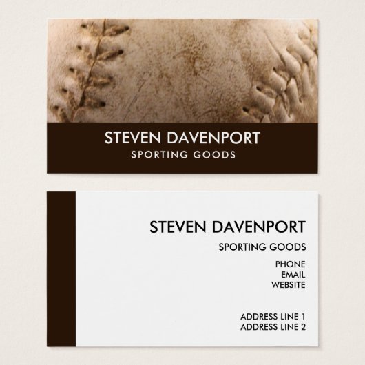 Baseball en cuir cool ancien et porté (Devant & derrière)