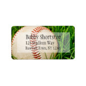 Baseball en Étiquette de adresse de l'herbe (Devant)