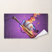 Baseball en feu. (Serviette à main)