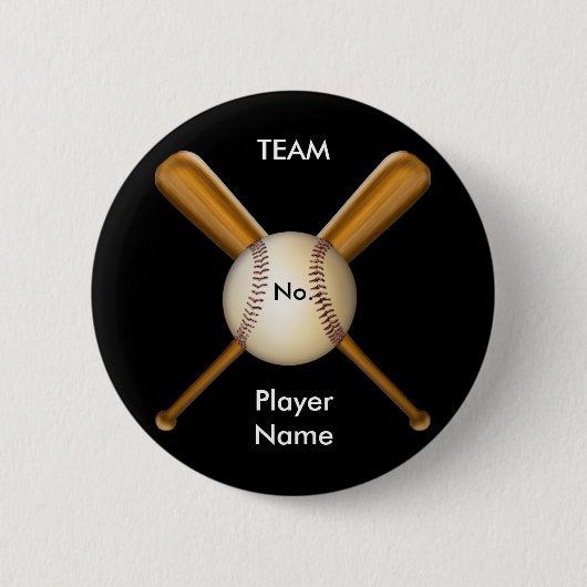 Baseball en gehaakte katten  ronde button 5,7 cm (Voorkant)