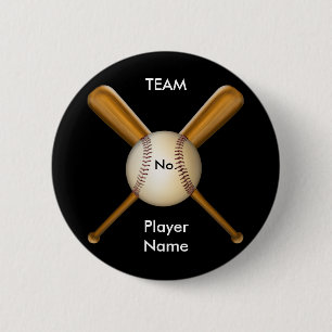 Baseball en gehaakte katten ronde button 5,7 cm