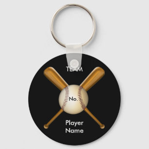 Baseball en gehaakte katten sleutelhanger