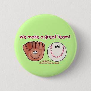 Baseball- en honkbal-handschoen ronde button 5,7 cm
