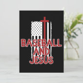 Baseball en Jezus Christelijk Save The Date (Staand voorkant)